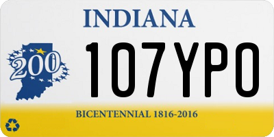 IN license plate 107YPO