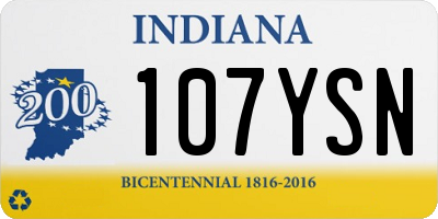 IN license plate 107YSN