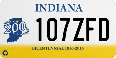 IN license plate 107ZFD