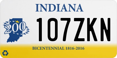 IN license plate 107ZKN