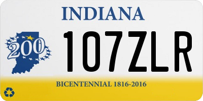 IN license plate 107ZLR