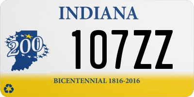 IN license plate 107ZZ