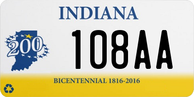 IN license plate 108AA