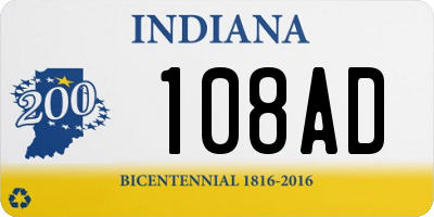 IN license plate 108AD