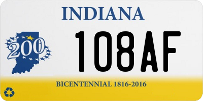 IN license plate 108AF