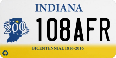 IN license plate 108AFR