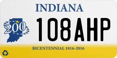 IN license plate 108AHP