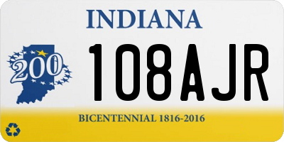 IN license plate 108AJR