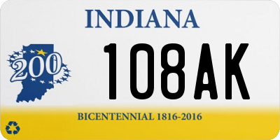 IN license plate 108AK