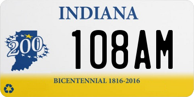 IN license plate 108AM