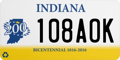 IN license plate 108AOK