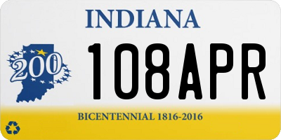 IN license plate 108APR