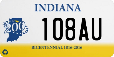 IN license plate 108AU