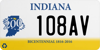 IN license plate 108AV