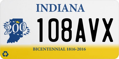 IN license plate 108AVX