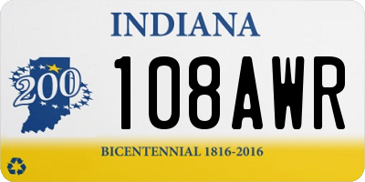 IN license plate 108AWR