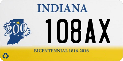 IN license plate 108AX