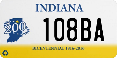 IN license plate 108BA