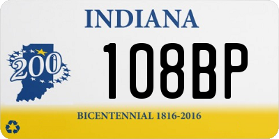 IN license plate 108BP