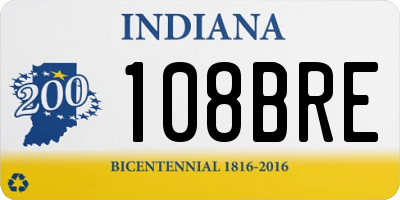 IN license plate 108BRE