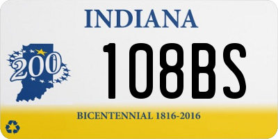 IN license plate 108BS