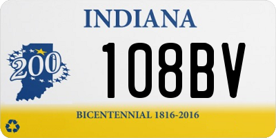 IN license plate 108BV