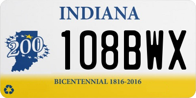 IN license plate 108BWX