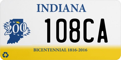 IN license plate 108CA