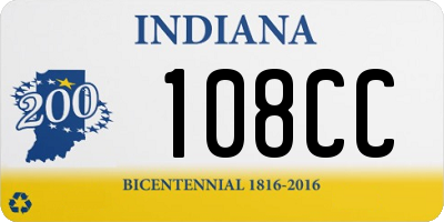 IN license plate 108CC