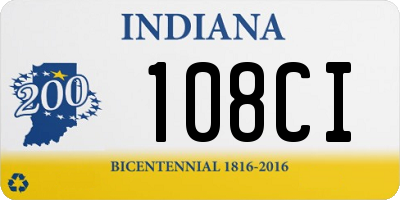 IN license plate 108CI