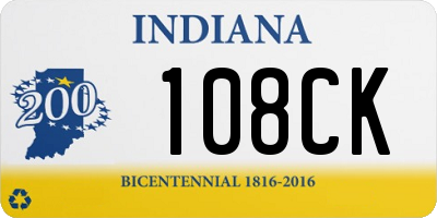IN license plate 108CK