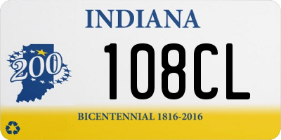 IN license plate 108CL
