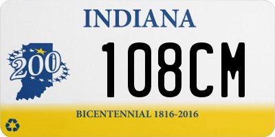 IN license plate 108CM