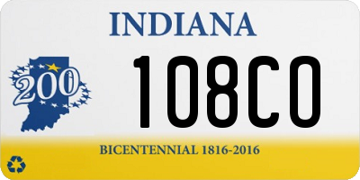 IN license plate 108CO