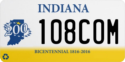 IN license plate 108COM