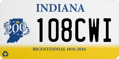 IN license plate 108CWI