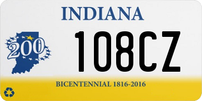 IN license plate 108CZ