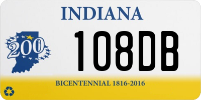 IN license plate 108DB