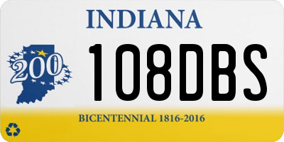 IN license plate 108DBS