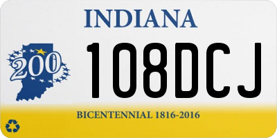 IN license plate 108DCJ