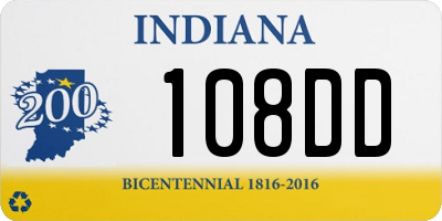 IN license plate 108DD