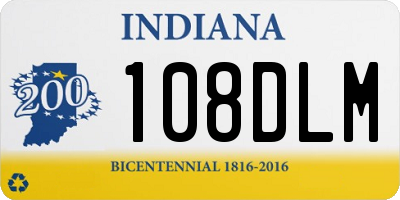 IN license plate 108DLM