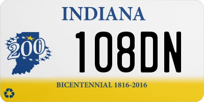 IN license plate 108DN