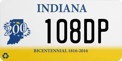 IN license plate 108DP