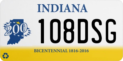 IN license plate 108DSG