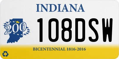 IN license plate 108DSW