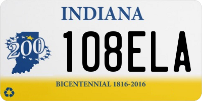 IN license plate 108ELA