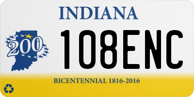 IN license plate 108ENC
