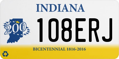 IN license plate 108ERJ