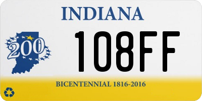 IN license plate 108FF